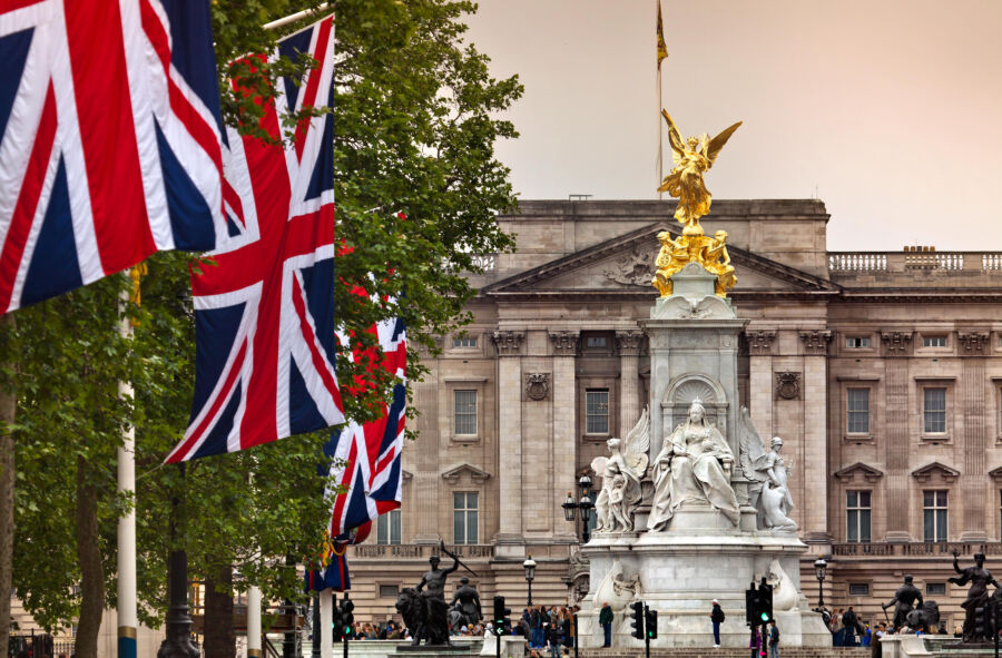 The United Kingdom flag flying in London.