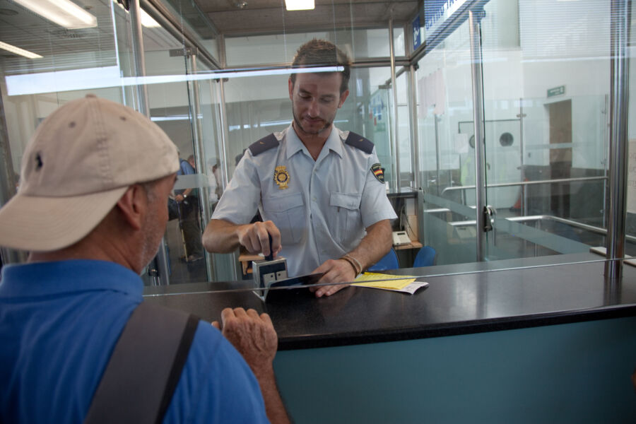 A passport stamped at immigration
