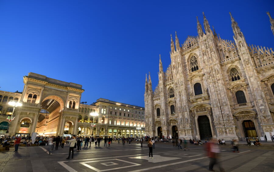 Milan's Cathedral and the square in front of it.
