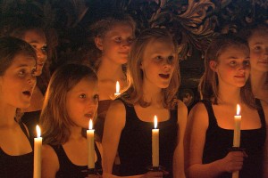 Candle-lit girls choir