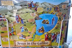 This tourist map shows all the stops Christian tour groups can make to see where famous and beloved stories and lessons from the Bible took place.