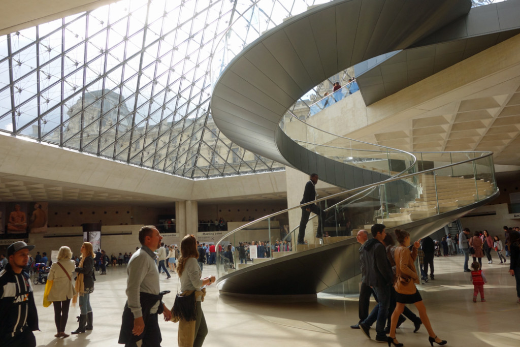 Under Louvre pyramid