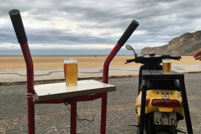 beer and motor scooter