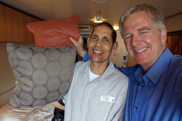 Rick and his stateroom attendant, Adolfo