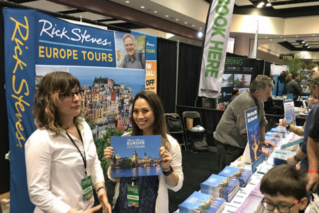 rick steves staff at booth